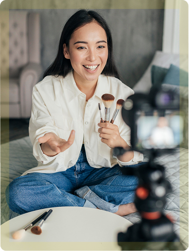 Beauty influencer recording